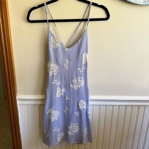 Lush Periwinkle & cream floral dress